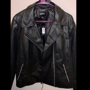 EXPRESS LEATHER MOTO JACKET BLACK NWT